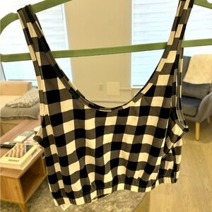 Black and white checkered crop top